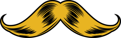 Moustache dorée, signature graphique Art du Barber